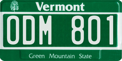 VT license plate ODM801