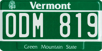 VT license plate ODM819