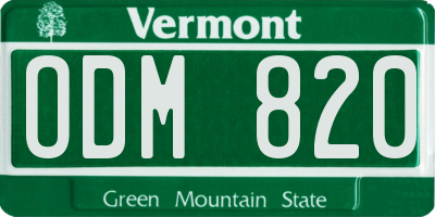 VT license plate ODM820