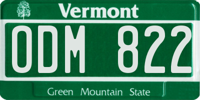 VT license plate ODM822