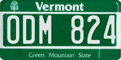 VT license plate ODM824
