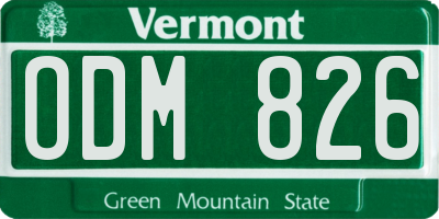 VT license plate ODM826