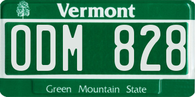 VT license plate ODM828