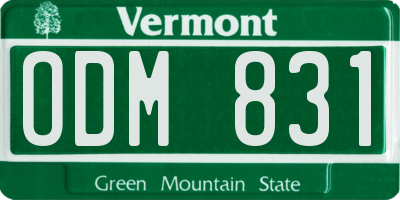 VT license plate ODM831