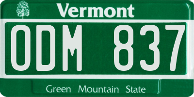 VT license plate ODM837