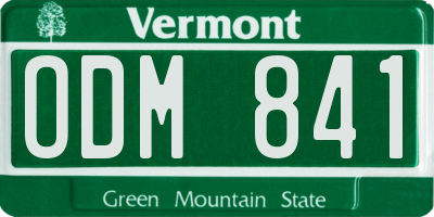 VT license plate ODM841