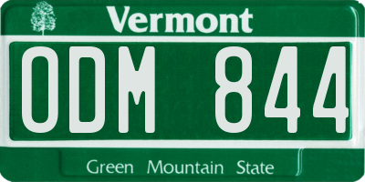 VT license plate ODM844