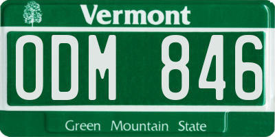 VT license plate ODM846