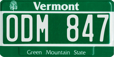 VT license plate ODM847