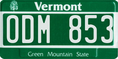 VT license plate ODM853