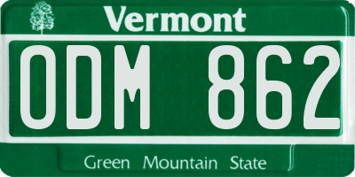 VT license plate ODM862
