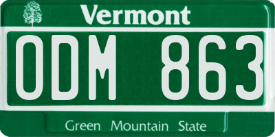 VT license plate ODM863
