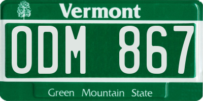 VT license plate ODM867