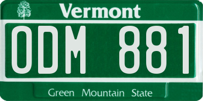 VT license plate ODM881