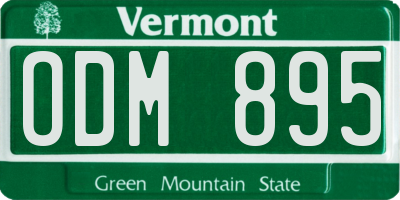 VT license plate ODM895