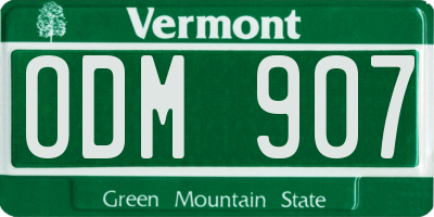 VT license plate ODM907