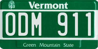 VT license plate ODM911