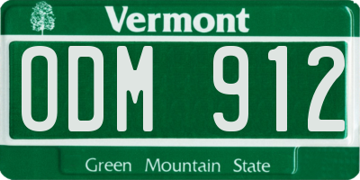VT license plate ODM912