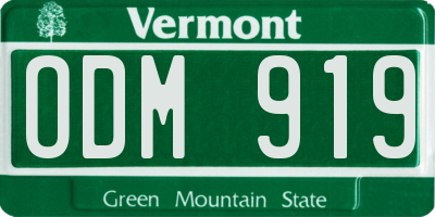 VT license plate ODM919
