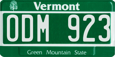 VT license plate ODM923