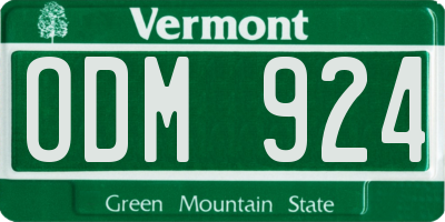 VT license plate ODM924