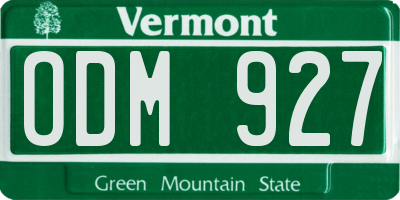 VT license plate ODM927