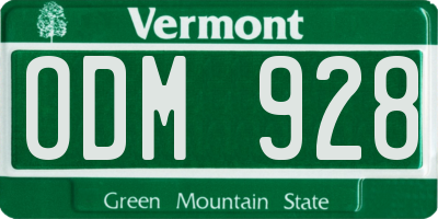 VT license plate ODM928
