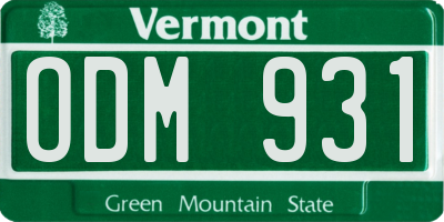 VT license plate ODM931