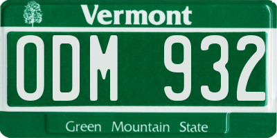 VT license plate ODM932