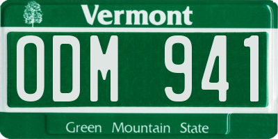 VT license plate ODM941