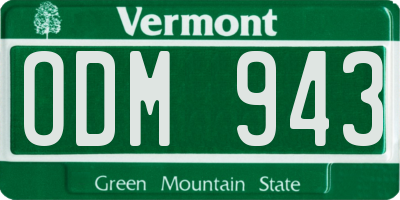 VT license plate ODM943