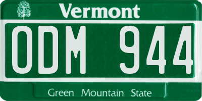 VT license plate ODM944