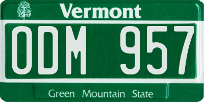 VT license plate ODM957
