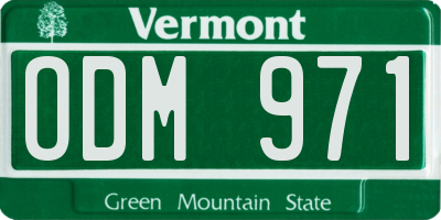 VT license plate ODM971