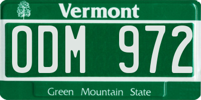 VT license plate ODM972