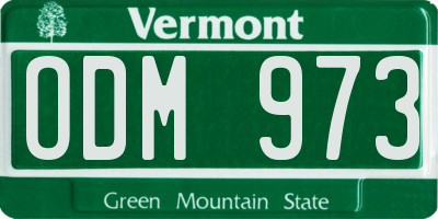 VT license plate ODM973