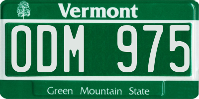 VT license plate ODM975