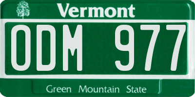 VT license plate ODM977