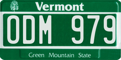 VT license plate ODM979