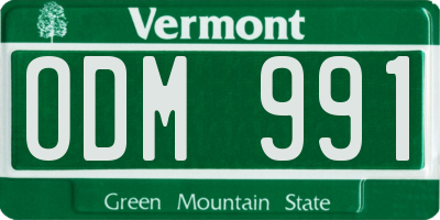 VT license plate ODM991