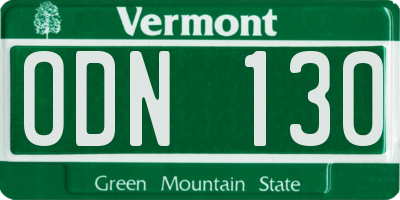 VT license plate ODN130