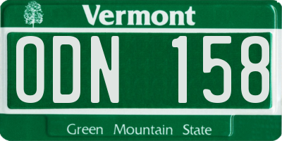 VT license plate ODN158