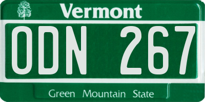 VT license plate ODN267