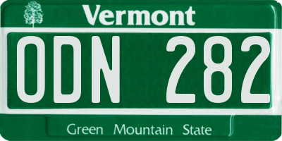 VT license plate ODN282