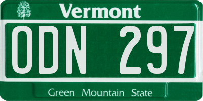 VT license plate ODN297