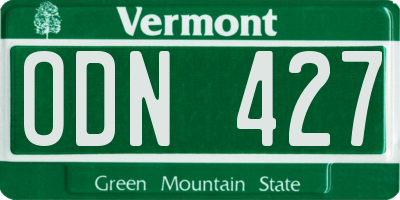 VT license plate ODN427