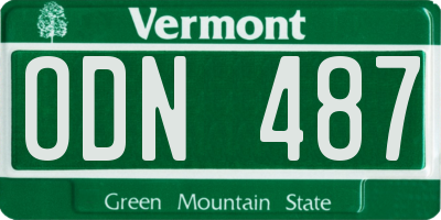 VT license plate ODN487