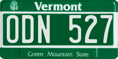 VT license plate ODN527
