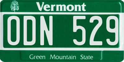 VT license plate ODN529