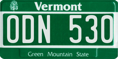 VT license plate ODN530